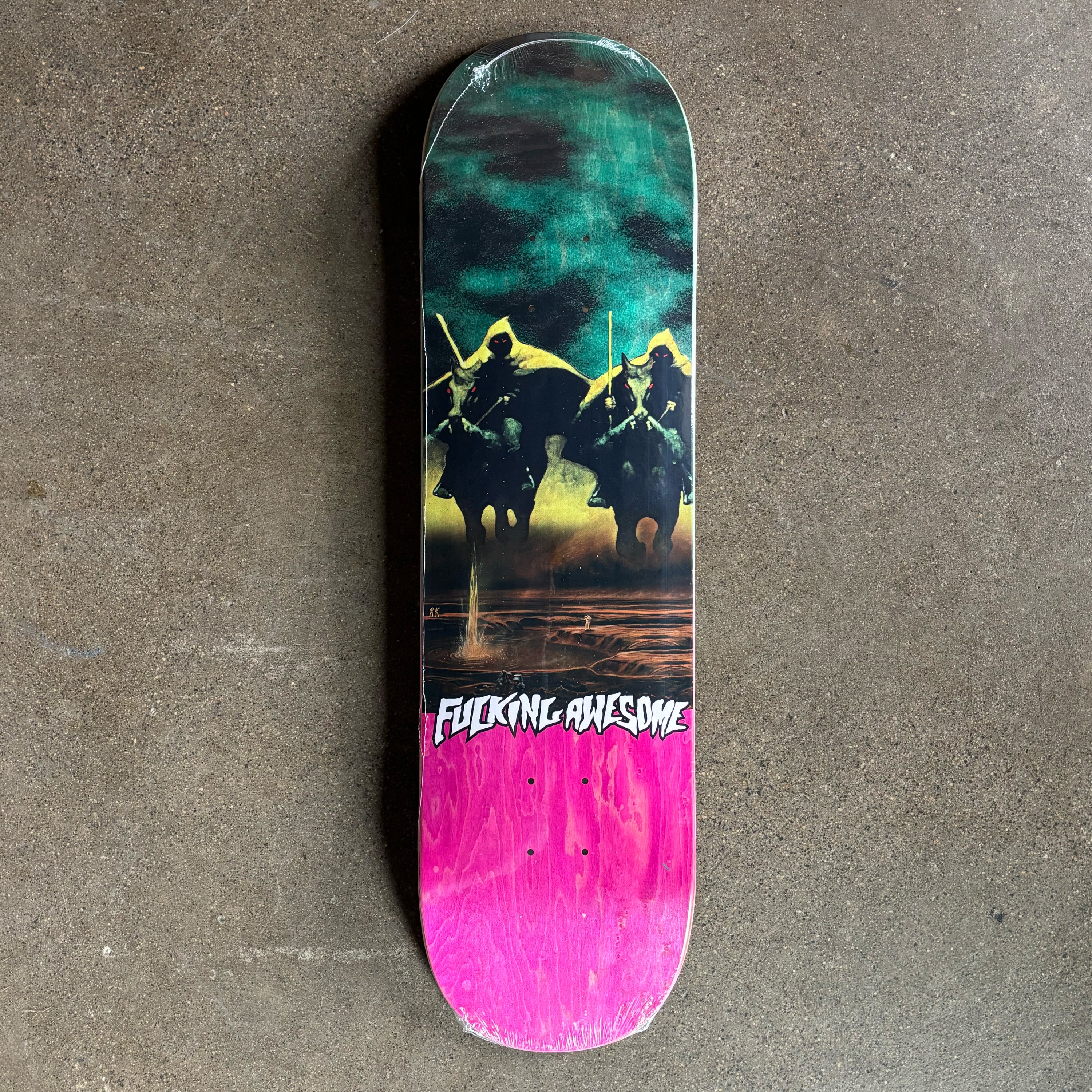 Full image of deck with horseman art.